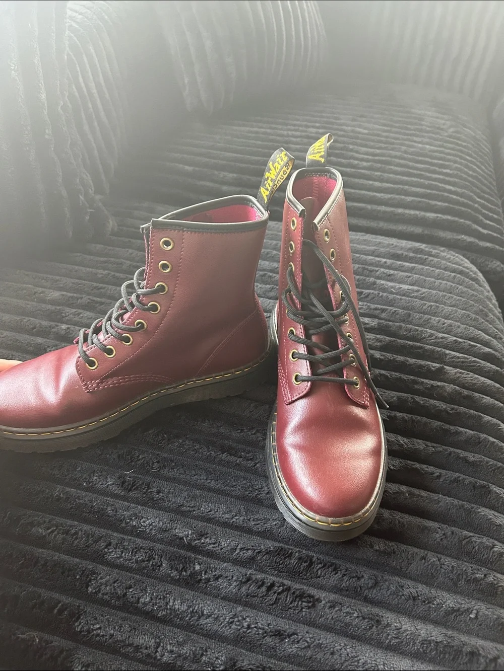 Dr. Martens Burgundy 6-Eye Leather Boots
